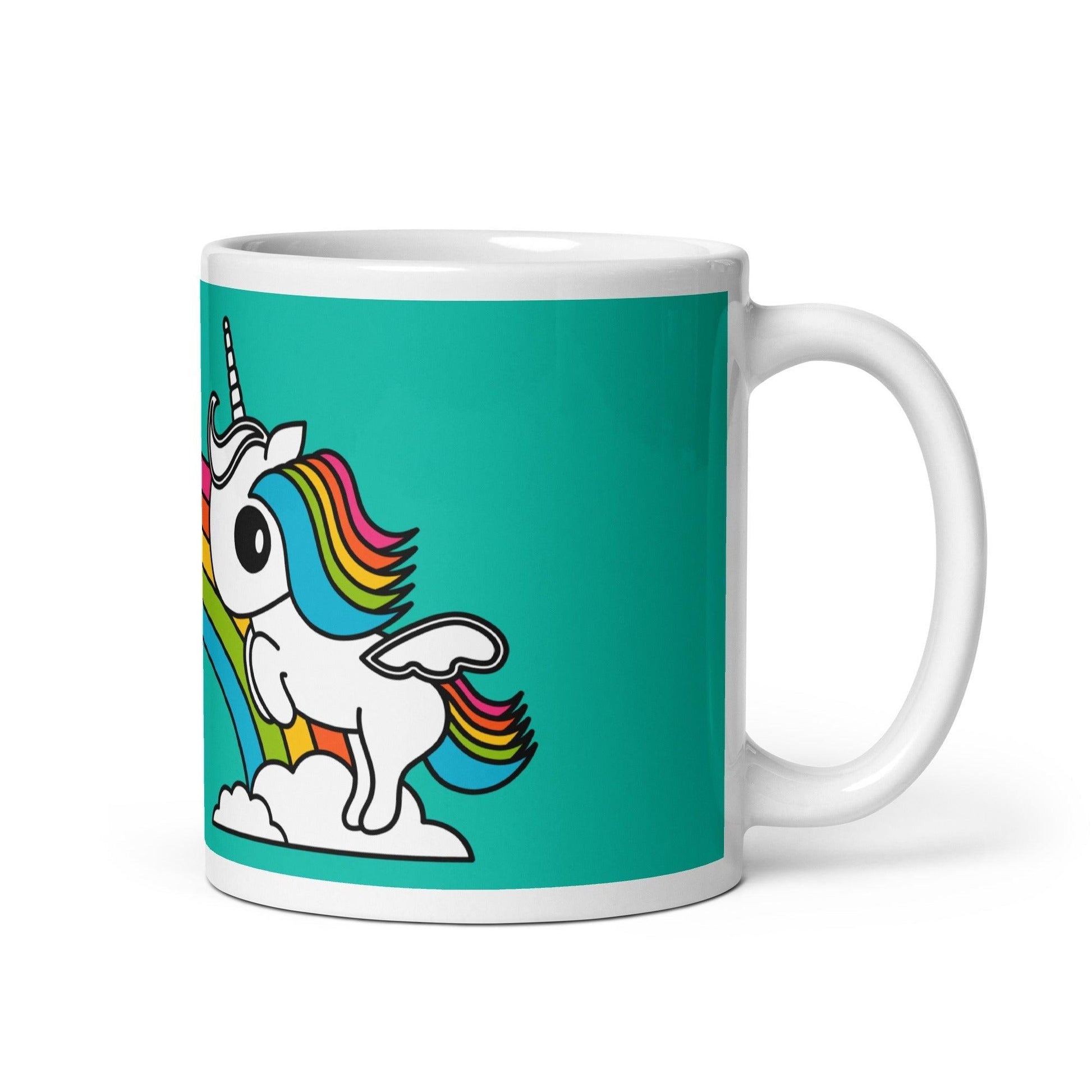 Mug - UNIQUE mint - Unicorns and rainbows print 11oz