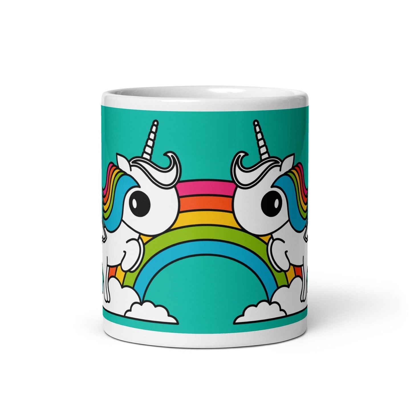 Mug - UNIQUE mint - Unicorns and rainbows print