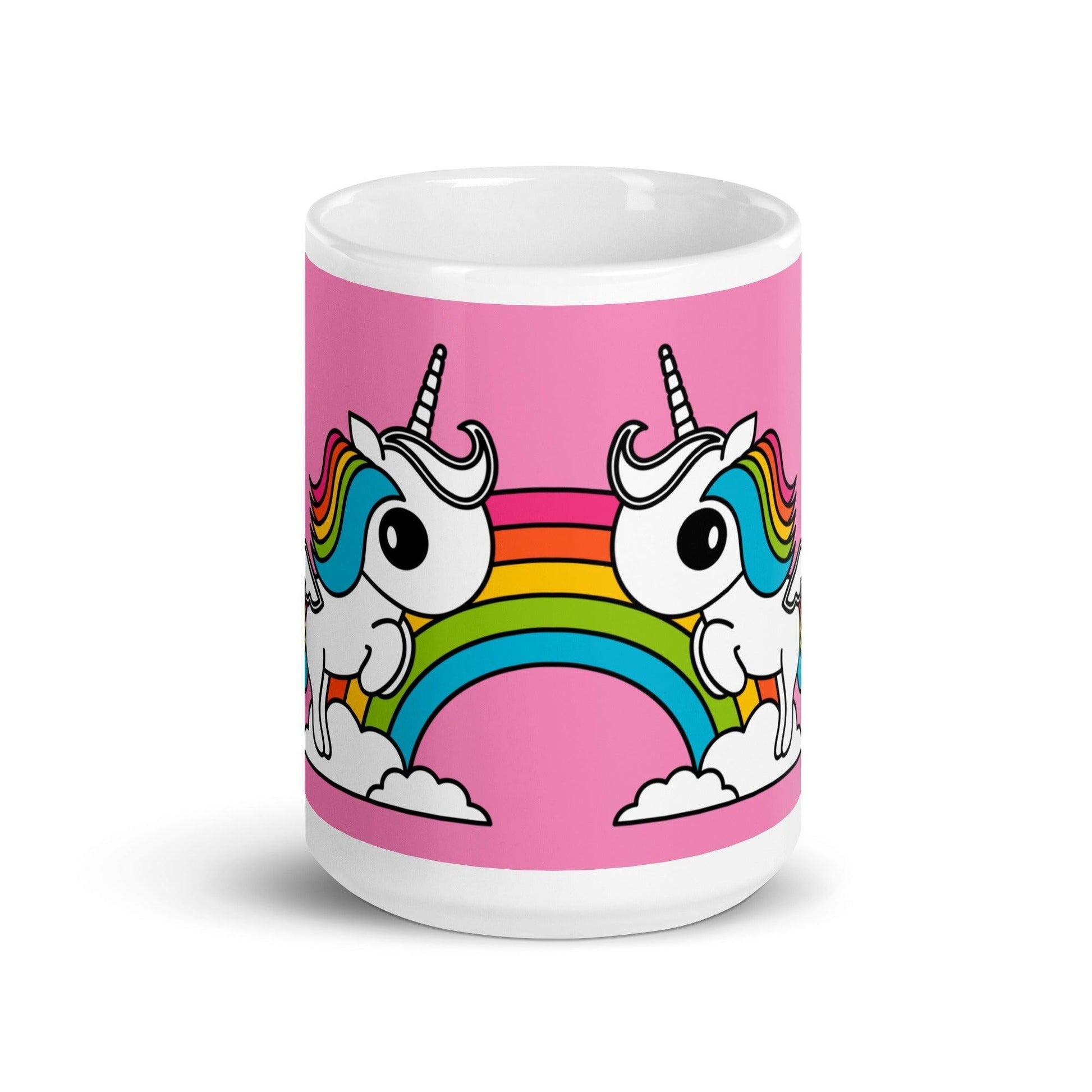 Mug - UNIQUE pink - Unicorns and rainbows print
