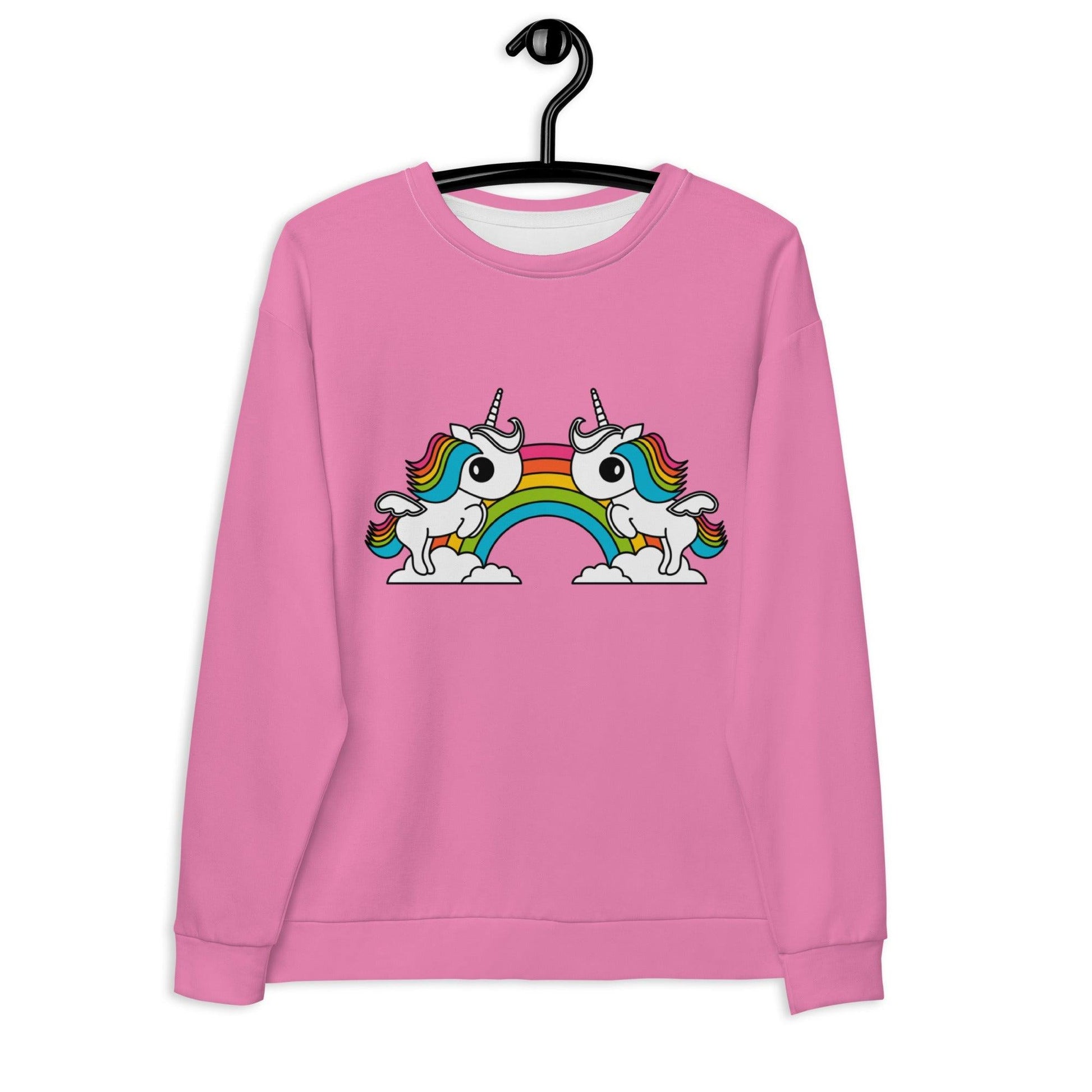 Sweatshirt - UNIQUE pink - Unicorns and rainbows print 3XL