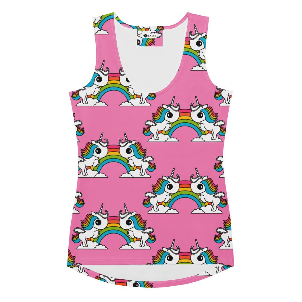 Tank top - UNIQUE pink - Unicorns and rainbows print