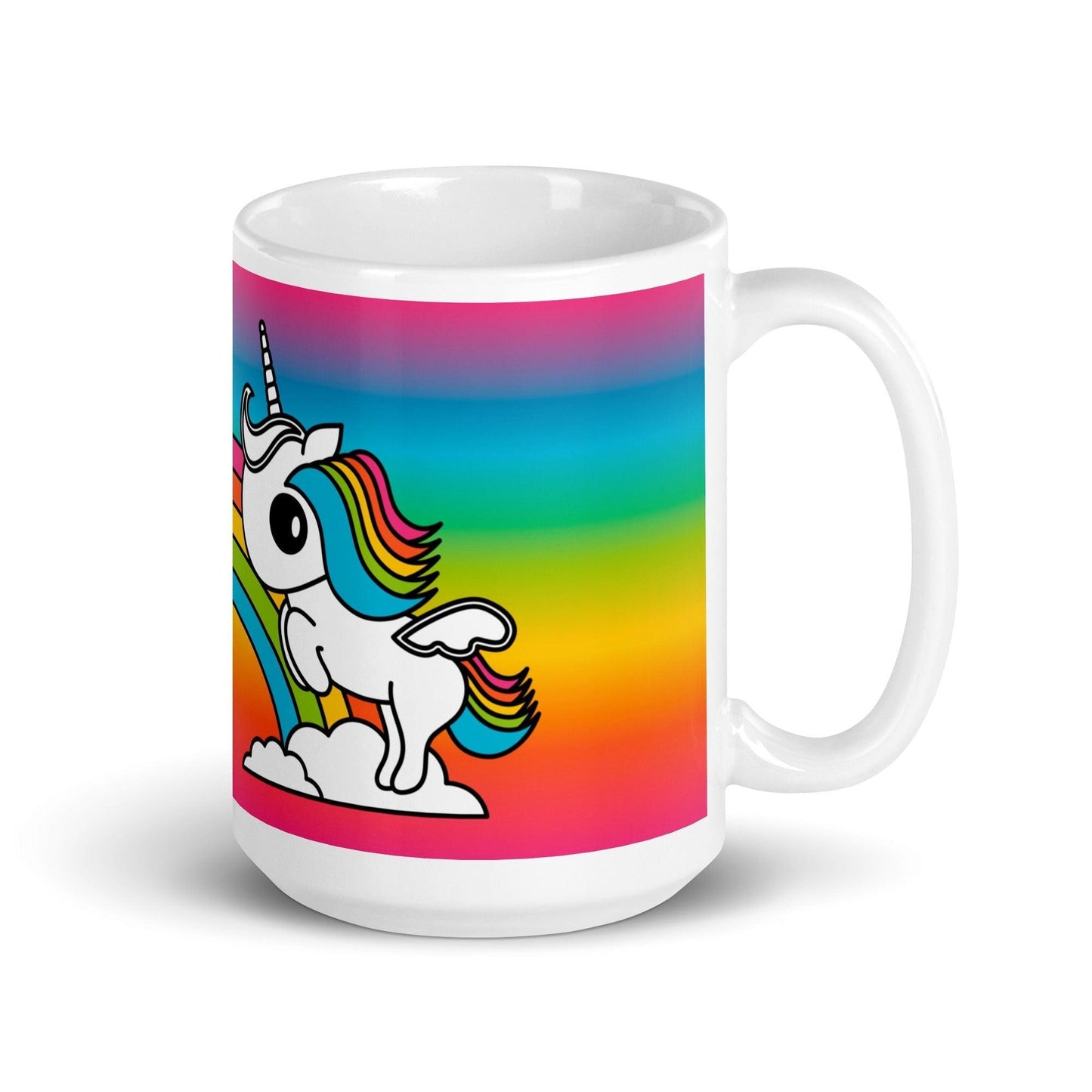 Mug - UNIQUE rainbow - Unicorns and rainbows print 15oz