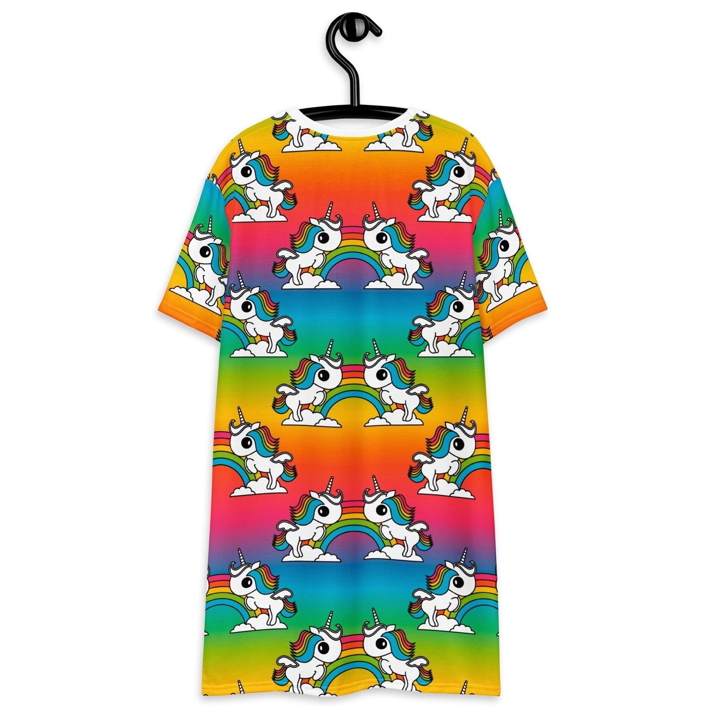 T-shirt dress - UNIQUE rainbow - Unicorns and rainbows print