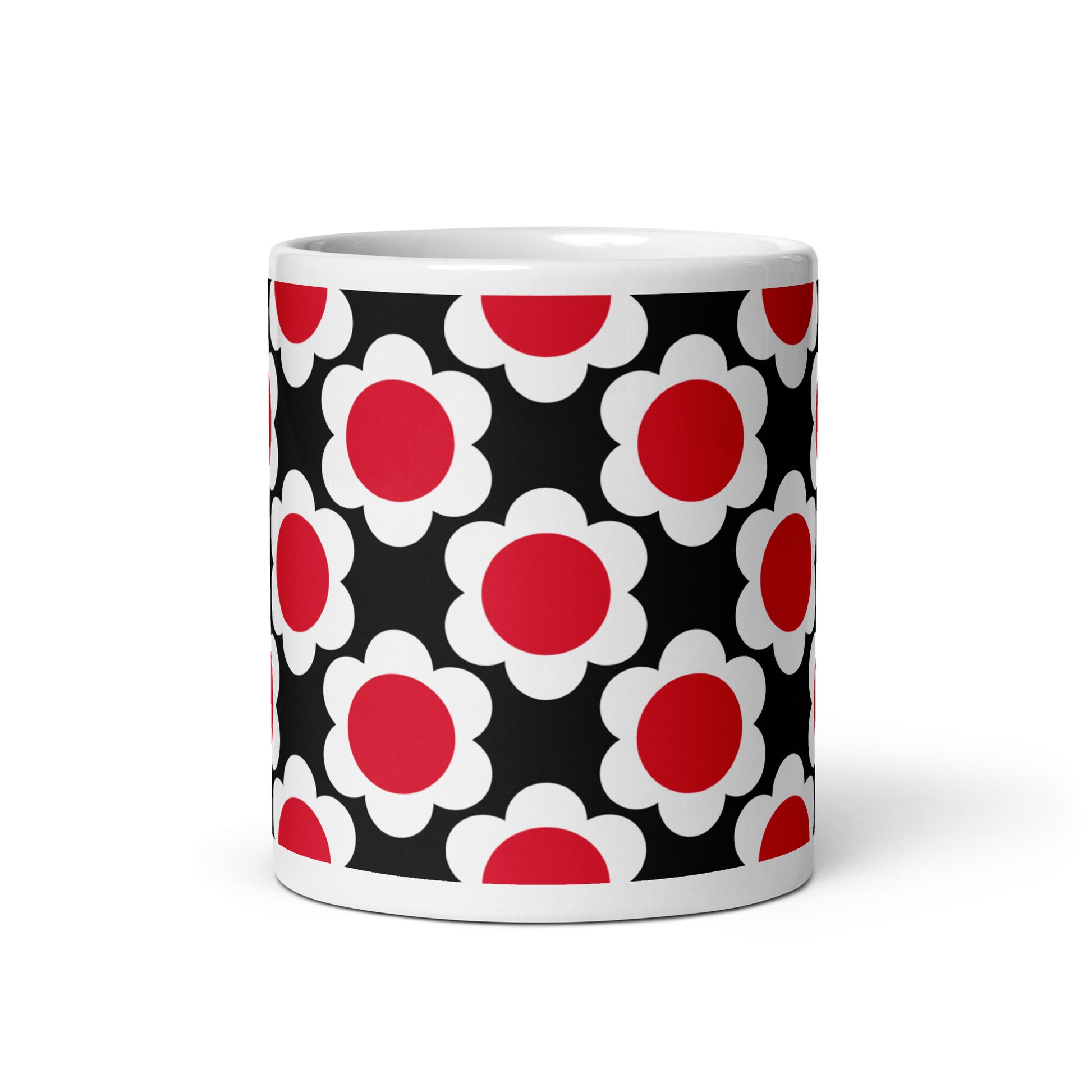 Mug - ELLIE white red black - Classic floral print