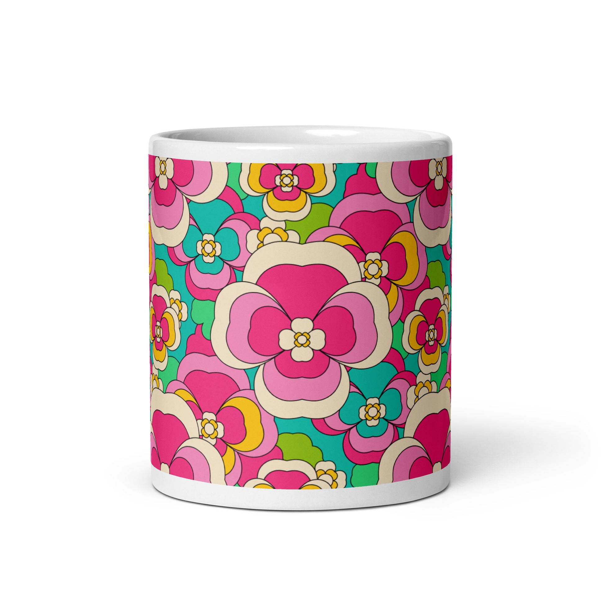 Mug - PANSY FANTASY pastel - Retro pansy print