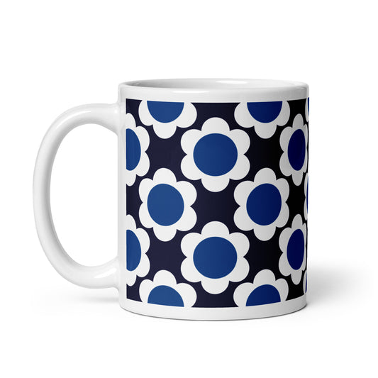 Mug - ELLIE white blue - Classic floral print