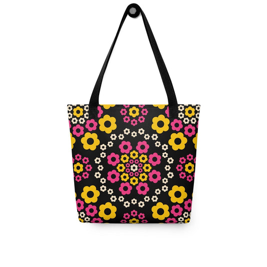 Tote bag - YESTERDAY pink yellow - Graphic retro floral print Default Title