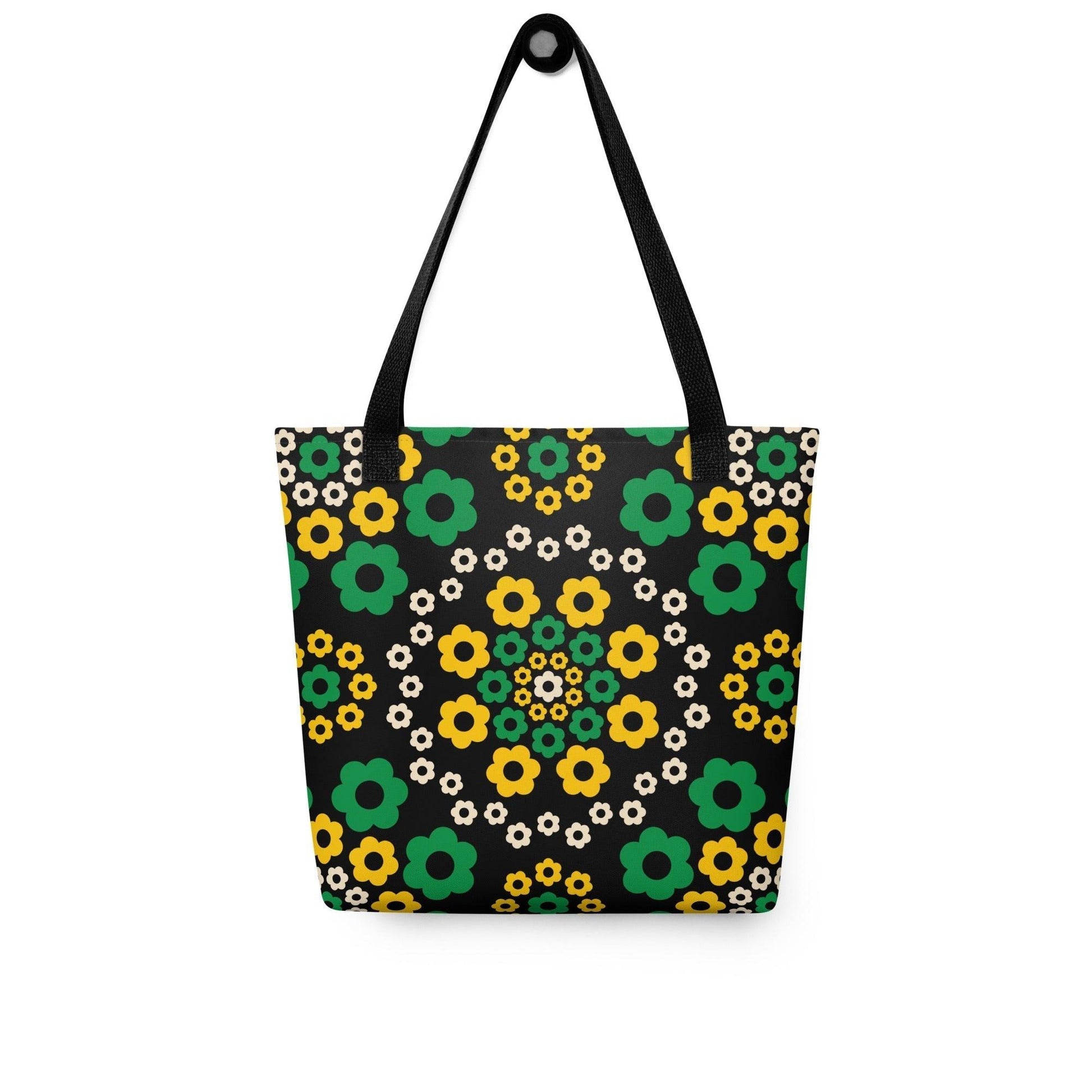 Tote bag - YESTERDAY yellow green - Graphic retro floral print Default Title